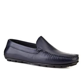 Cabani 010M150 Hakiki Deri Lacivert Yazlık Erkek Loafer Ayakkabı