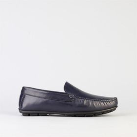 Cabani 010M150 Hakiki Deri Lacivert Yazlık Erkek Loafer Ayakkabı