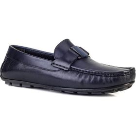 Cabani 010M3823 Özel Tasarım Hakiki Deri Lacivert Erkek Loafer Ayakkabı