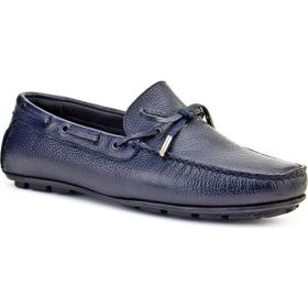 Cabani 010M492 Fiyonk Detaylı Hakiki Deri Lacivert Erkek Loafer Ayakkabı