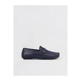 Cabani 010M5823F Mavi Bantlı Hakiki Deri Lacivert Erkek Loafer Ayakkabı