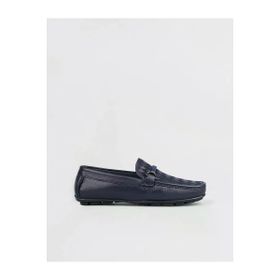 Cabani 010M5823F Mavi Bantlı Hakiki Deri Lacivert Erkek Loafer Ayakkabı