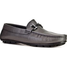 Cabani 010M823 Hakiki Deri Gri Erkek Loafer Ayakkabı