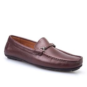 Cabani 010M823 Hakiki Deri Kahverengi Tokalı Erkek Loafer Ayakkabı