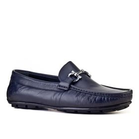 Cabani 010M823 Hakiki Deri Kauçuk Tabanlı Lacivert Erkek Loafer Ayakkabı