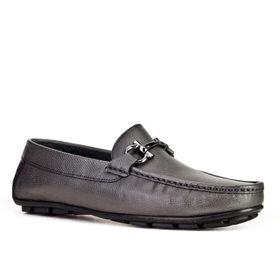 Cabani 010M823 Metal Aksesuar Desenli Hakiki Deri Siyah Erkek Loafer Ayakkabı