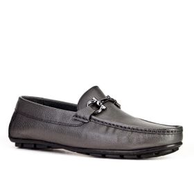 Cabani 010M823 Metal Aksesuar Desenli Hakiki Deri Siyah Erkek Loafer Ayakkabı