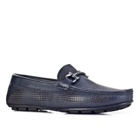 Cabani 010M823 Metal Aksesuar Desenli Hakiki Deri Siyah Erkek Loafer Ayakkabı
