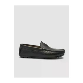 Cabani 010M9823C Hakiki Deri Siyah Logo Detaylı Erkek Loafer Ayakkabı