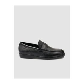 Cabani 024M1693 Hakiki Deri Siyah Düz Erkek Loafer Ayakkabı