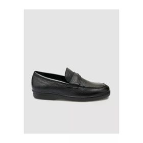 Cabani 024M1693 Hakiki Deri Siyah Düz Erkek Loafer Ayakkabı