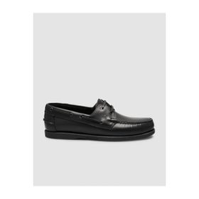 Cabani 052C102 Parlak Siyah Hakiki Deri Bağcıklı Erkek Loafer Ayakkabı