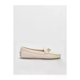 Cabani 1174 Hakiki Deri Bej Kadın Loafer Ayakkabı