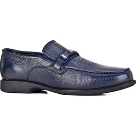 Cabani 121M1116 Hakiki Deri Lacivert Toka Detaylı Erkek Loafer Ayakkabı