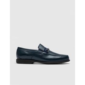 Cabani 121M1116 Hakiki Deri Lacivert Toka Detaylı Erkek Loafer Ayakkabı