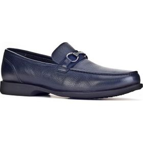 Cabani 121M1416 Tokalı Hakiki Deri Lacivert Erkek Loafer Ayakkabı