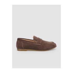 Cabani 1240 Hakiki Deri Kahverengi Süet Kadın Loafer Ayakkabı