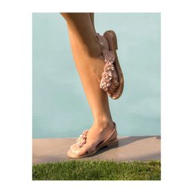 Cabani 1642 Hakiki Deri Pembe Kadın Sandalet
