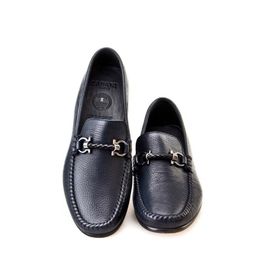 Cabani 167M098 Hakiki Deri Toka Aksesuarlı Lacivert Erkek Loafer Ayakkabı