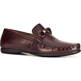 Cabani 167M098B Hakiki Deri Kahverengi Kemer Aksesuarlı Erkek Loafer Ayakkabı