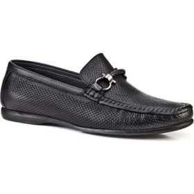 Cabani 167M098B Meşin Astar Kauçuk Taban Hakiki Deri Siyah Erkek Loafer Ayakkabı