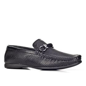 Cabani 167M098F Toka Aksesuarlı Detaylı Hakiki Deri Siyah Erkek Loafer Ayakkabı