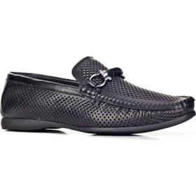 Cabani 167M098F Toka Aksesuarlı Detaylı Hakiki Deri Siyah Erkek Loafer Ayakkabı