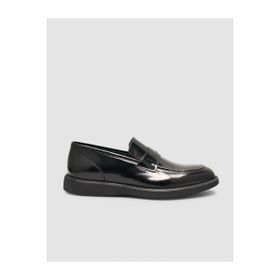 Cabani 174 Hakiki Açma Deri Siyah Erkek Klasik Loafer Ayakkabı