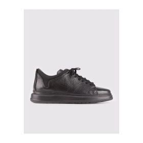 Cabani 184M1392 Hakiki Deri Siyah Bağcıklı Sneaker Erkek Spor Ayakkabı