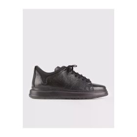 Cabani 184M1392 Hakiki Deri Siyah Bağcıklı Sneaker Erkek Spor Ayakkabı