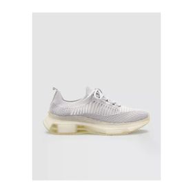 Cabani 2174 Kauçuk Tabanlı Gri Bağcıklı Kadın Sneaker Spor Ayakkabı