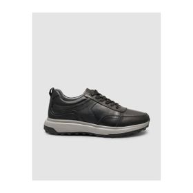 Cabani 2502 Hakiki Deri Bağıcıklı Siyah Erkek Sneaker