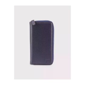 Cabani 3016 Hakiki Deri Fermuarlı Telefon Bölmeli Lacivert Cüzdan