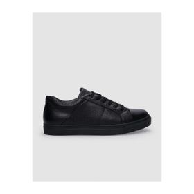 Cabani 312C960 Hakiki Deri Siyah Bağcıklı Erkek Sneaker