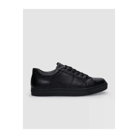 Cabani 312C960 Hakiki Deri Siyah Bağcıklı Erkek Sneaker