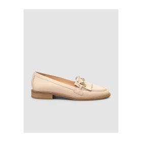 Cabani 3436 Hakiki Deri Bej Püsküllü Kadın Loafer Ayakkabı