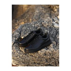 Cabani 378M1495 Hakiki Deri Siyah Bağcıklı Eva Tabanlı Sneaker Erkek Spor Ayakkabı