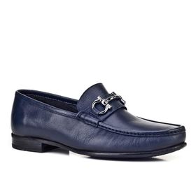 Cabani 442M067 Kauçuk Tabanlı Hakiki Deri Lacivert Erkek Loafer Ayakkabı