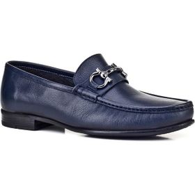 Cabani 442M067 Kauçuk Tabanlı Hakiki Deri Lacivert Erkek Loafer Ayakkabı