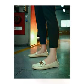 Cabani 4954 Hakiki Deri Bej Tokalı Kadın Loafer Ayakkabı