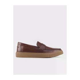 Cabani 518M1587 Hakiki Deri Kışlık Kahverengi Erkek Loafer Ayakkabı