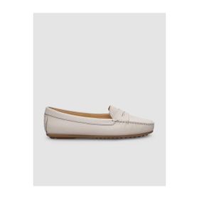 Cabani 6166 Hakiki Deri Bej Kadın Loafer Ayakkabı
