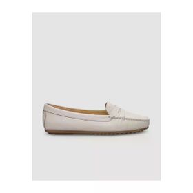 Cabani 6166 Hakiki Deri Bej Kadın Loafer Ayakkabı