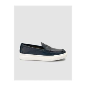 Cabani 656M1814 Hakiki Deri Lacivert Bantlı Erkek Loafer Ayakkabı
