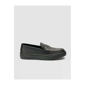 Cabani 656M1814 Hakiki Deri Siyah Bantlı Erkek Loafer Ayakkabı