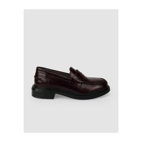 Cabani 670M1866 Hakiki Deri Bordo Açma Kadın Loafer Ayakkabı