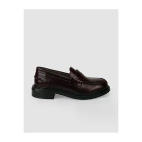 Cabani 670M1866 Hakiki Deri Bordo Açma Kadın Loafer Ayakkabı