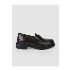 Cabani 670M1866 Hakiki Deri Kahverengi Açma Kadın Loafer Ayakkabı
