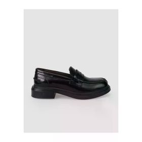 Cabani 670M1866 Hakiki Deri Siyah Açma Kadın Loafer Ayakkabı