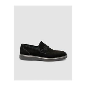 Cabani 700 Süet Hakiki Deri Siyah Erkek Loafer Ayakkabı